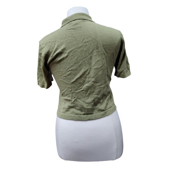 Casual Corner collared button up short sleeve sweater size Large - Picture 2 of 4